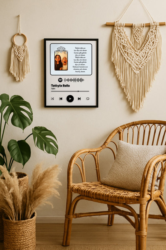 Kişiye Özel Spotify Karekodlu Çerçeveli Portre